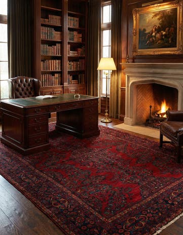 8' 8 x 11' 8 Hand Knotted Sarough Persian Wool Rug