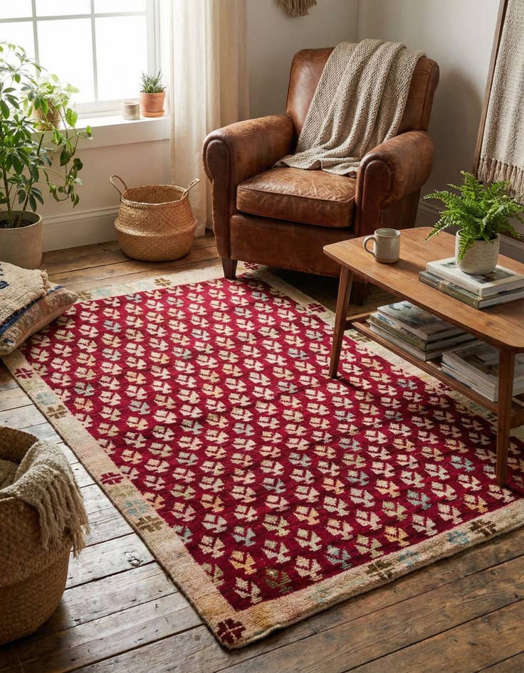 Detail image of 4' 1 x 6' 5  Hand Knotted Balouch Wool Rug