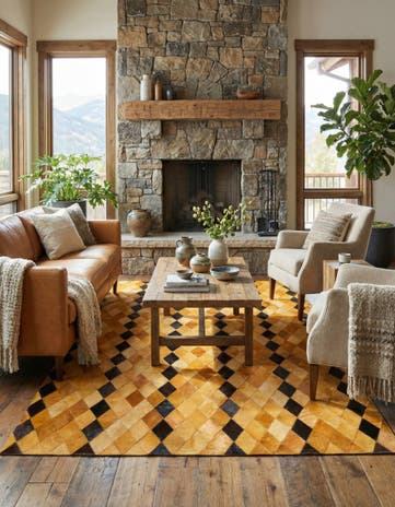 5' 1 x 8' Cowhide Stocks Rug