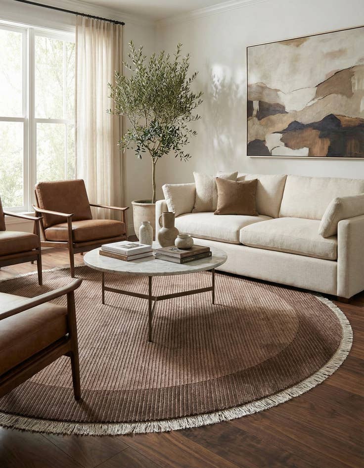 Detail image of 6' 5 x 6' 5  Hand Knotted Darya Wool Round Rug