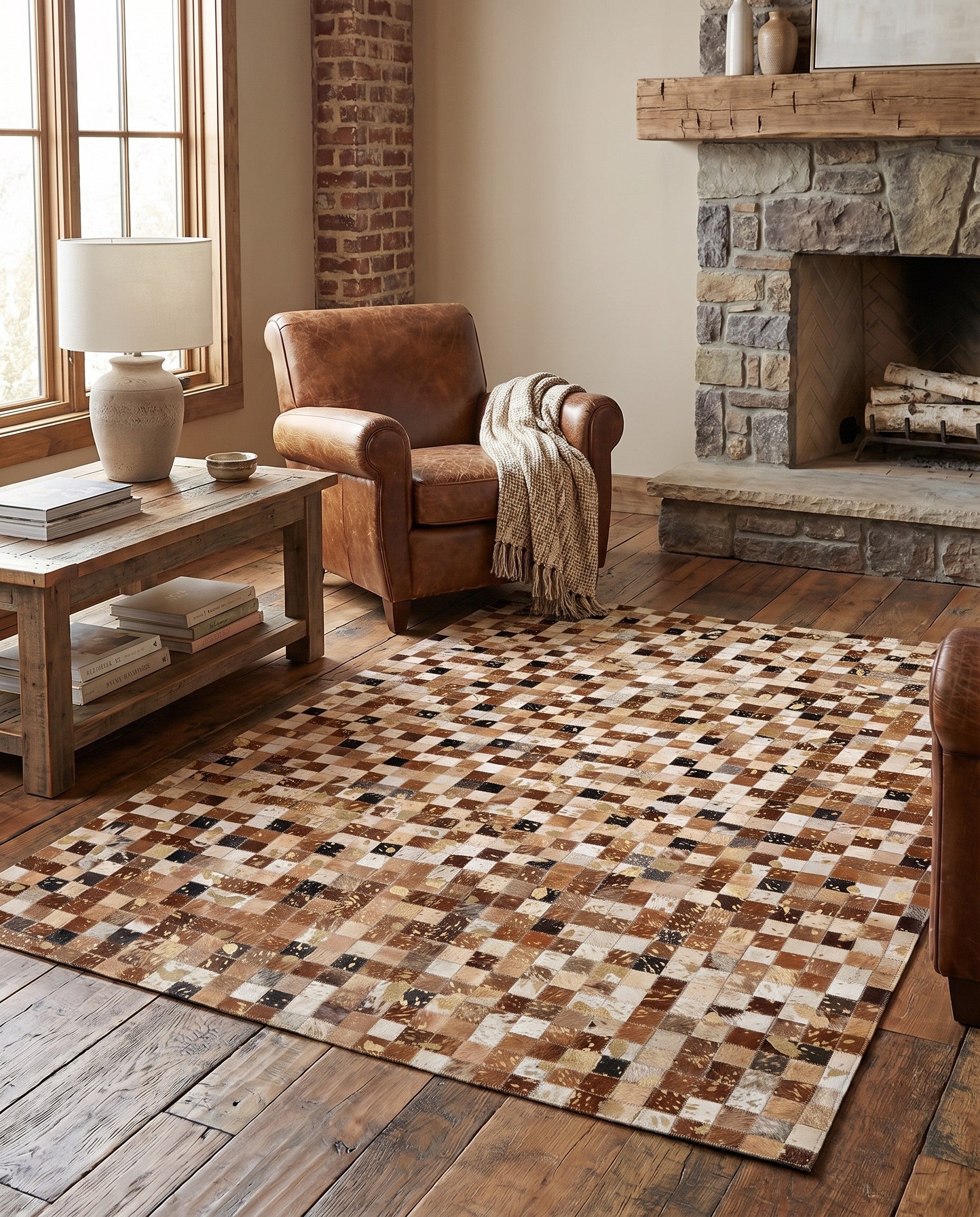 4' 1 x 6' 1 Cowhide - Patchwork Rug