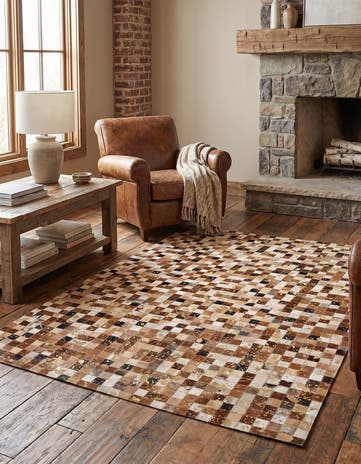 4' 1 x 6' 1 Cowhide - Patchwork Rug