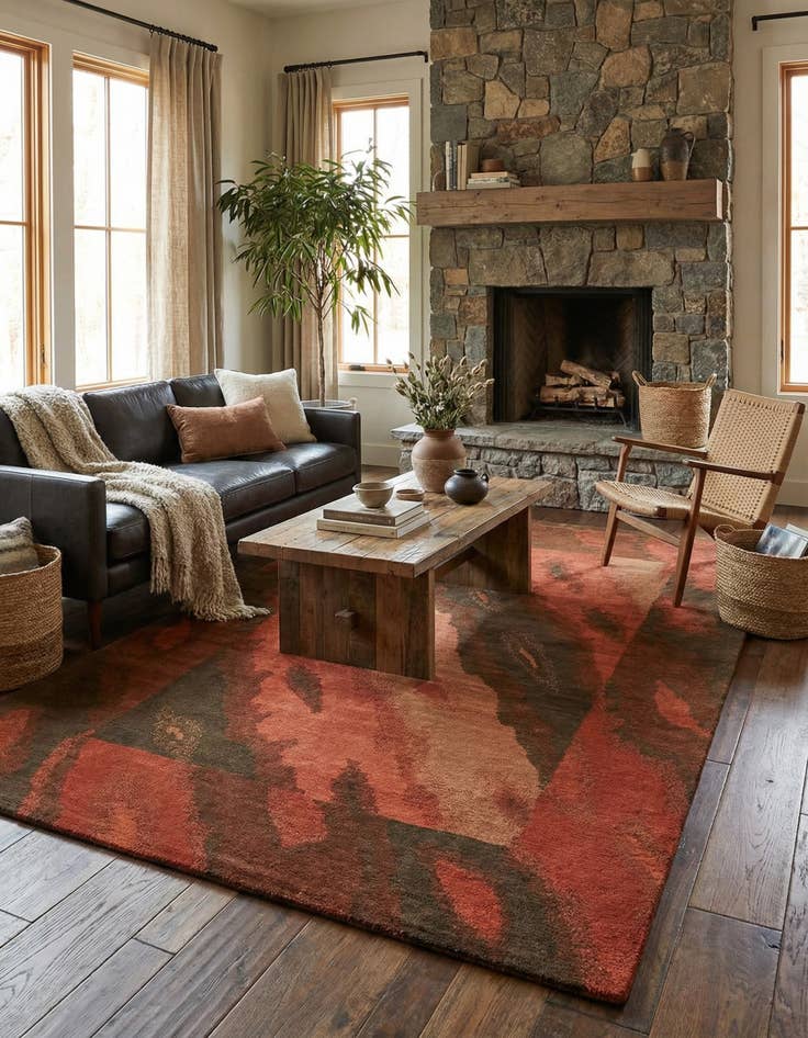 Detail image of 4' x 5' 10  Hand Knotted Nepal Wool Rug