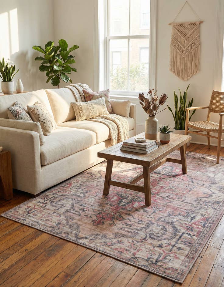 Detail image of 5' 3 x 8'  Washable Nostalgia Rug