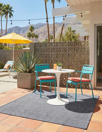 5' 1 x 5' 1 Easy-Clean Jill Zarin Palm Springs Indoor / Outdoor Square Rug
