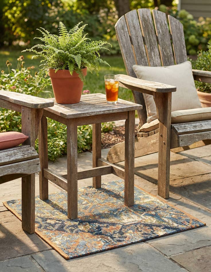 Detail image of 1' 4 x 1' 4  Washable Traditional Indoor / Outdoor Sample Rug