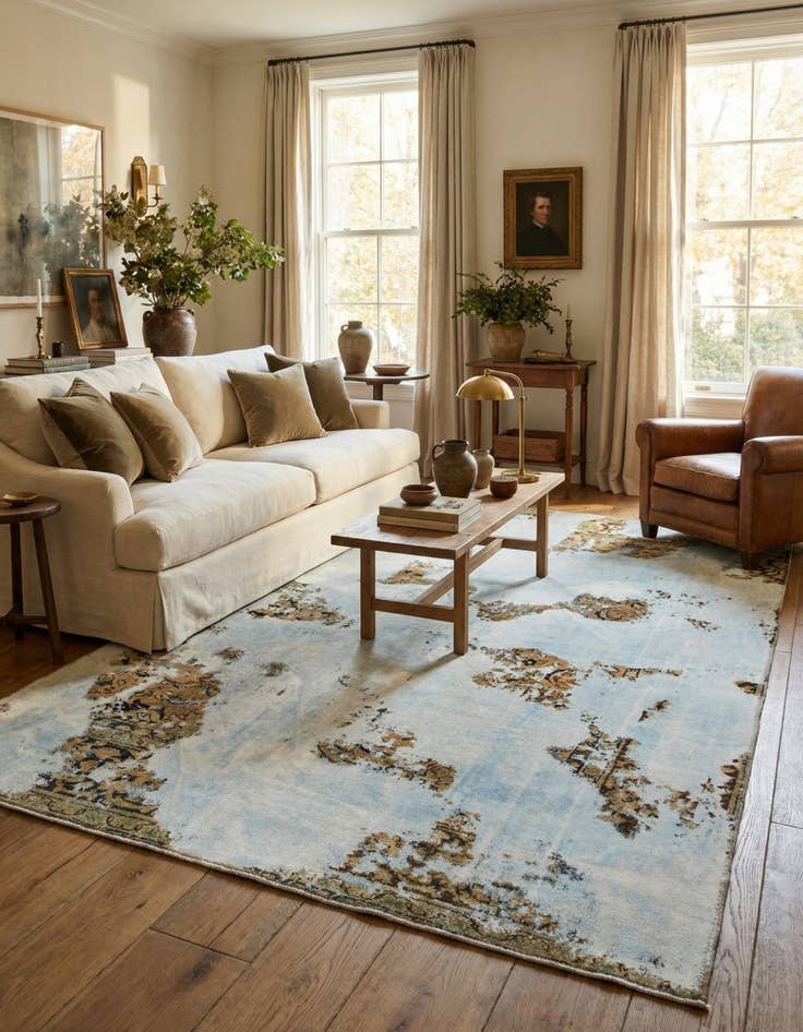 Detail image of 6' 4 x 9' 5  Hand Knotted Ultra Vintage Persian Wool Rug