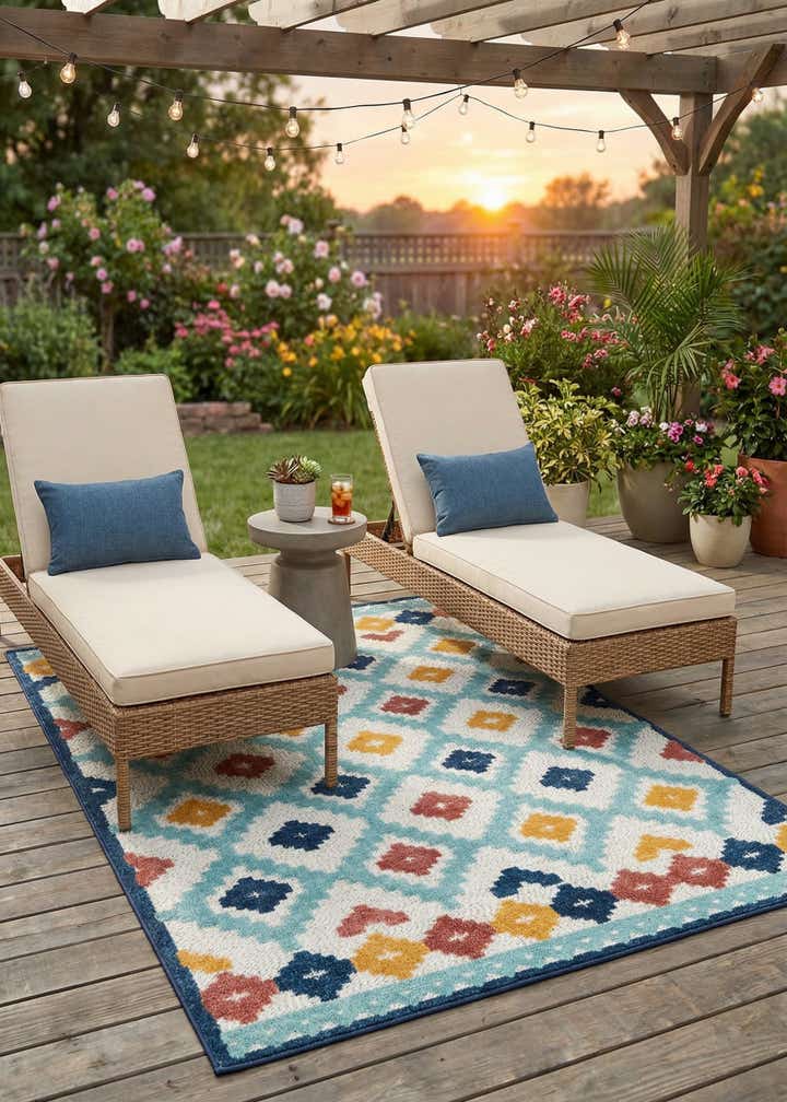 5' 3 x 8' Easy-Clean Belize Indoor / Outdoor Rug