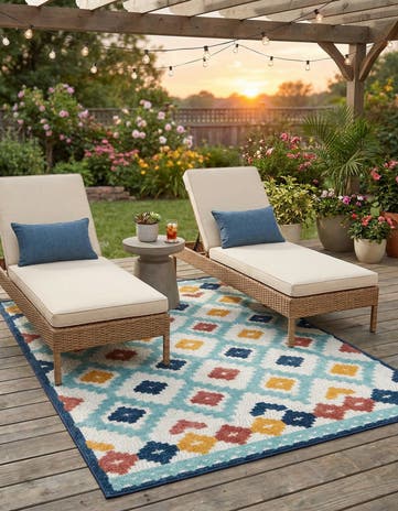5' 3 x 8' Easy-Clean Belize Indoor / Outdoor Rug