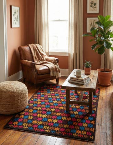 2' 10 x 4' 7 Hand Knotted Balouch Wool Rug