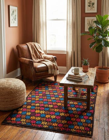 2' 10 x 4' 7 Hand Knotted Balouch Wool Rug