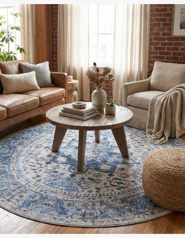 7' 10 x 7' 10 Washable Yara Round Rug