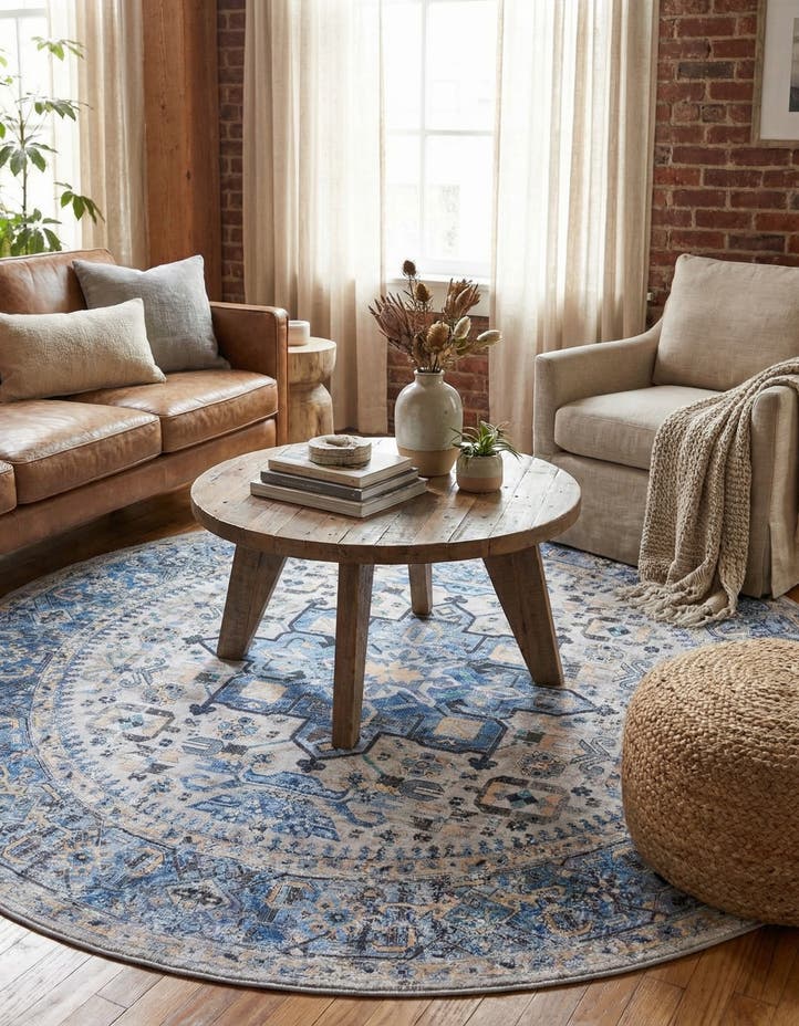 7' 10 x 7' 10 Washable Yara Round Rug