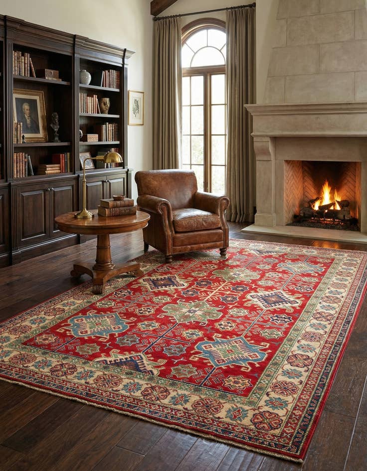 Detail image of  6' 6 x 10' 3  Hand Knotted Kazak Rug