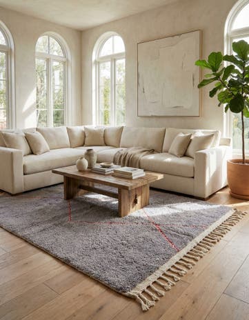 6' 2 x 8' 3 Hand Knotted Moroccan Wool Rug