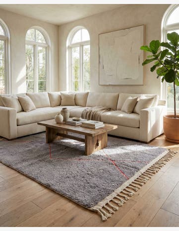6' 2 x 8' 3 Hand Knotted Moroccan Wool Rug