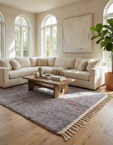 6' 2 x 8' 3 Hand Knotted Moroccan Wool Rug