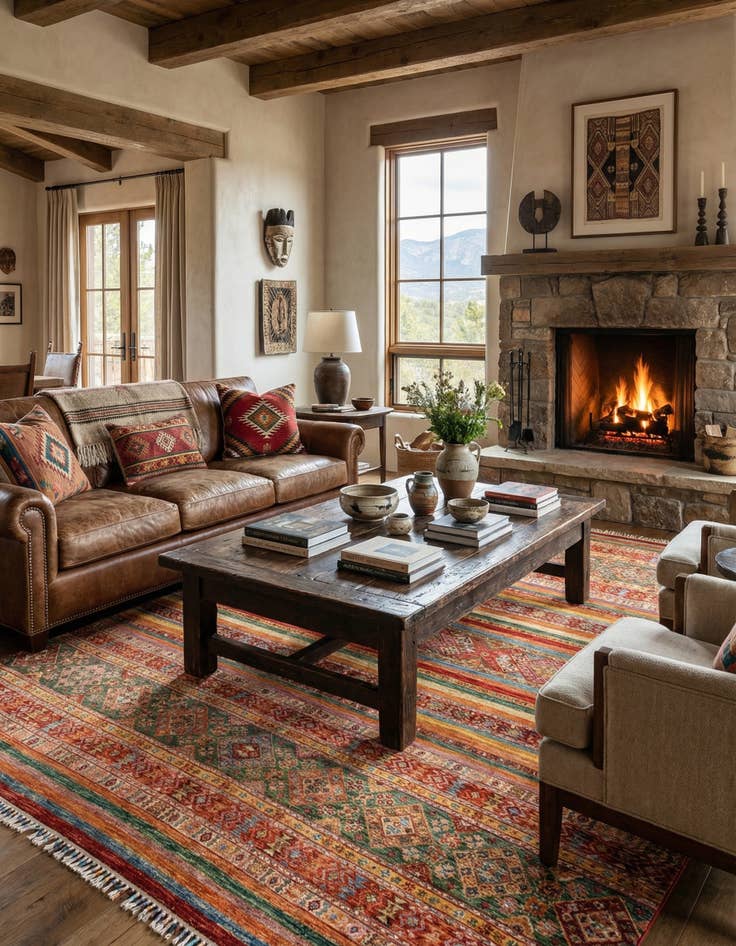 Detail image of  8' 2 x 9' 9 Torkman Wool Rug