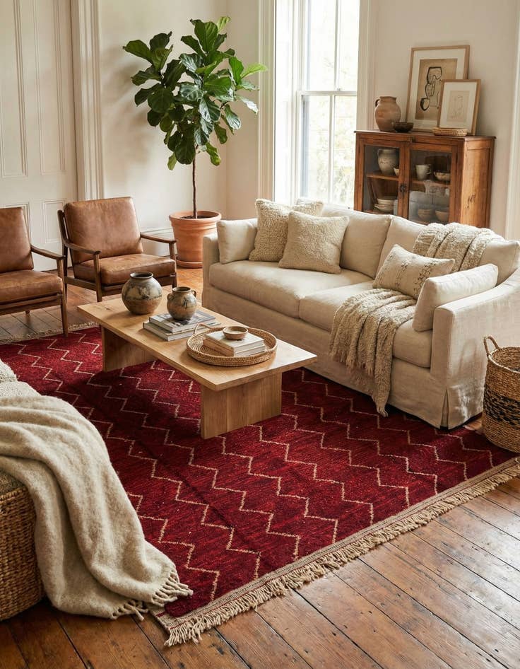 Detail image of 8' 1 x 10' 9  Hand Knotted Moroccan Wool Rug