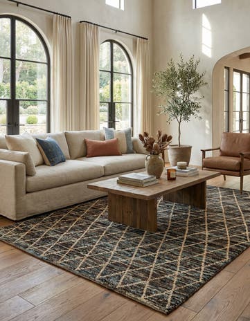 5' 8 x 8' Hand Knotted Moroccan Wool Rug