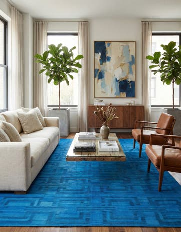6' 4 x 9' 5 Hand Woven Kilim Modern Wool Rug