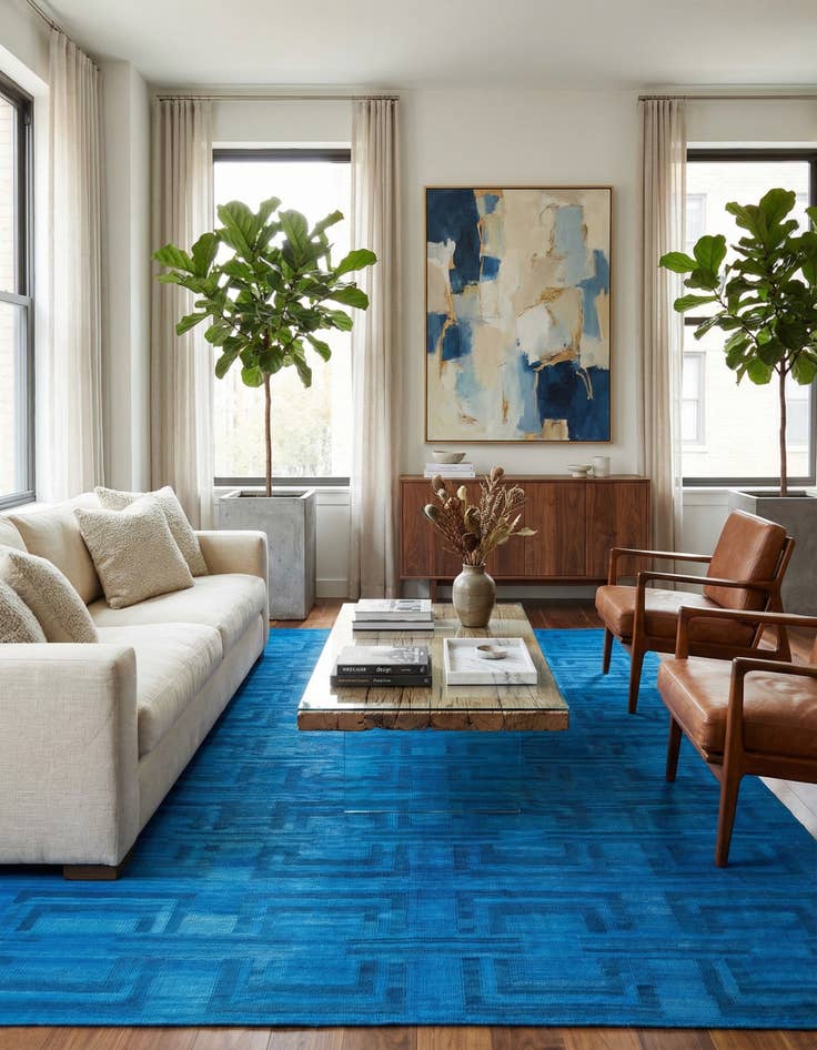 Detail image of 6' 4 x 9' 5  Hand Woven Kilim Modern Wool Rug