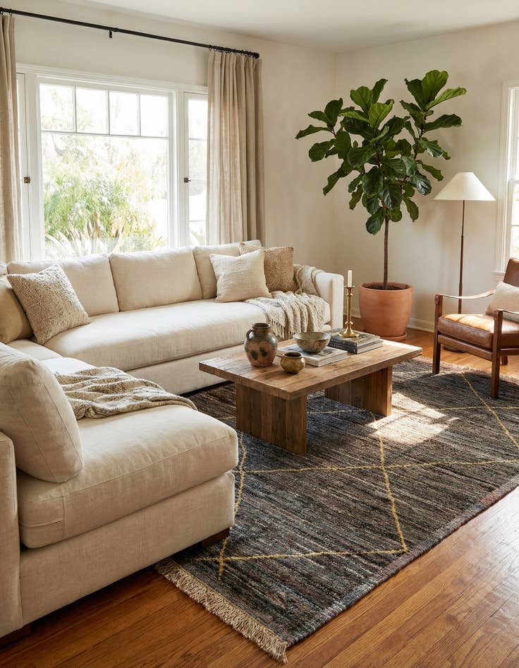 Detail image of 8' x 10' 7  Hand Knotted Moroccan Wool Rug