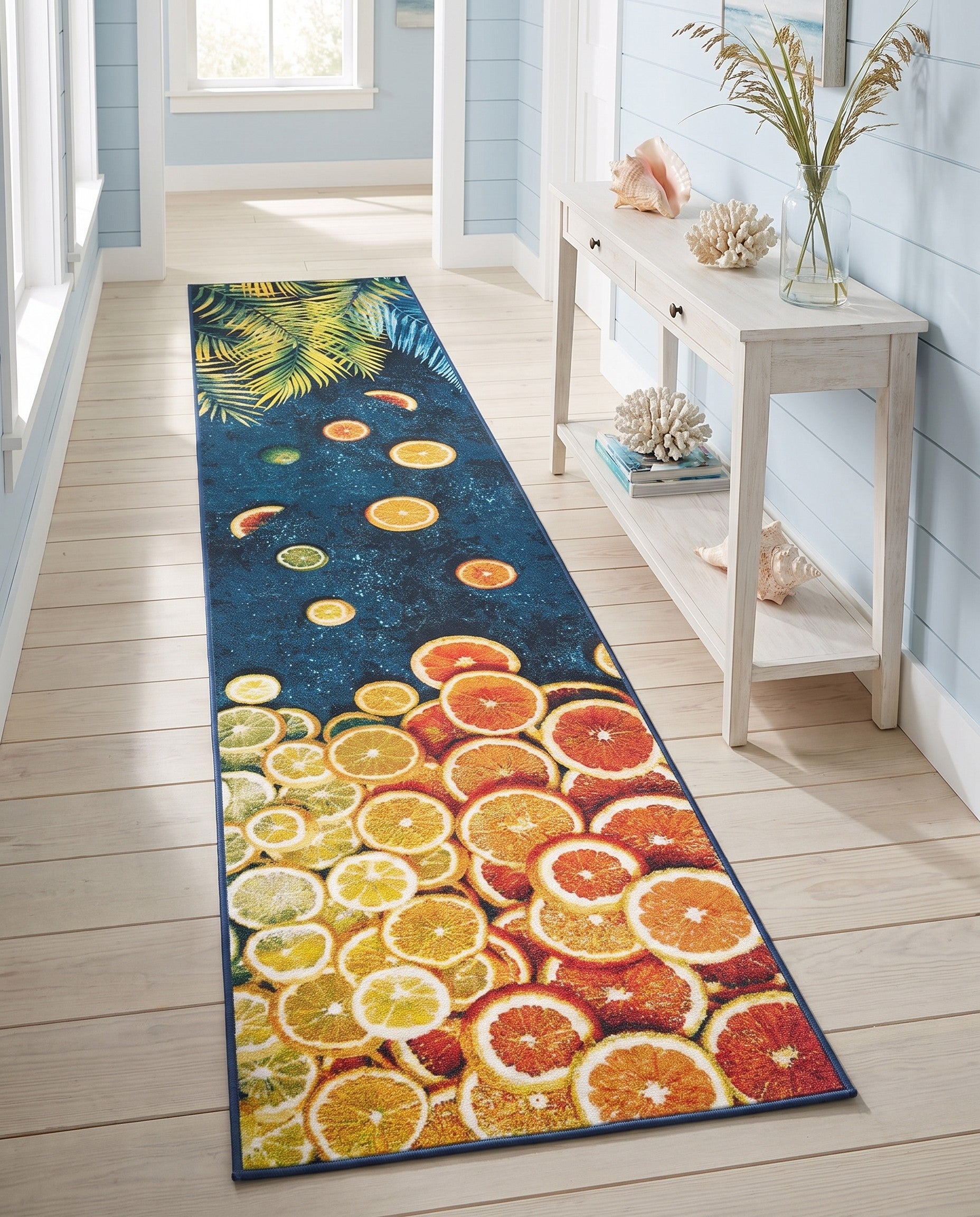 2' 7 x 12' Easy-Clean Coastal Indoor / Outdoor Runner Rug