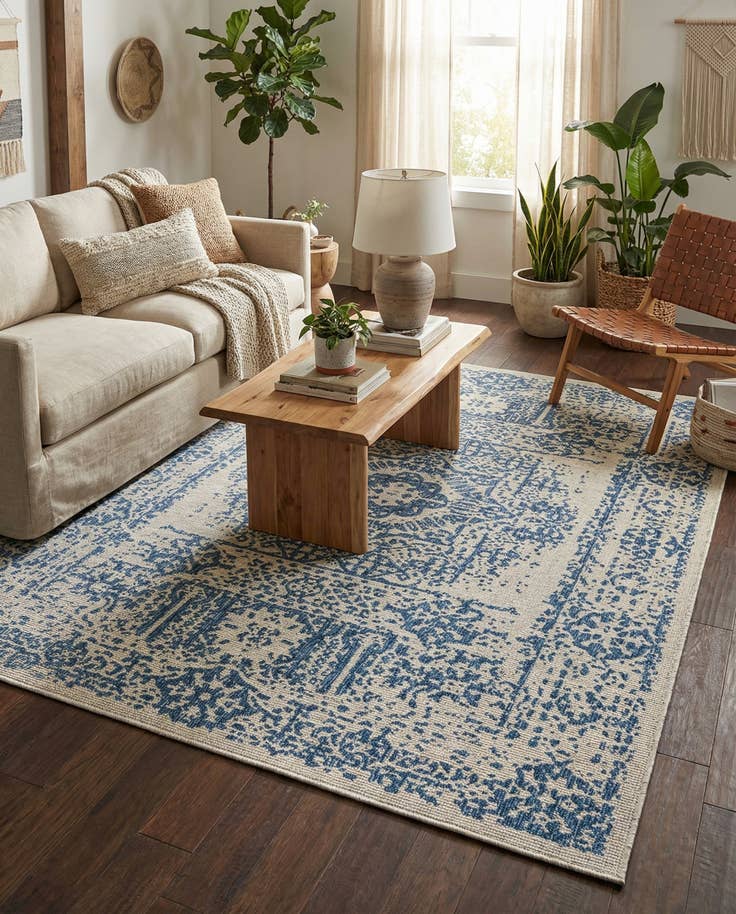 Detail image of 7' 10 x 11' Easy-Clean Traditional Indoor / Outdoor Rug