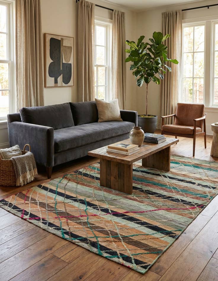 Detail image of 5' 6 x 7' 9 Hand Knotted Darya Wool Rug