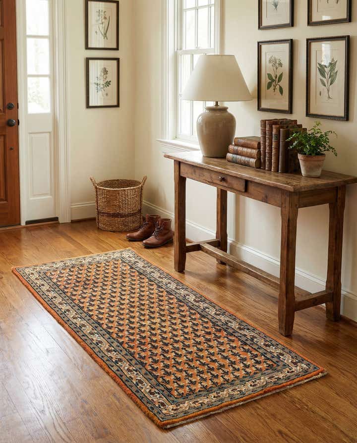 2' 4 x 4' 7 Hand Knotted Mir Wool Runner Rug