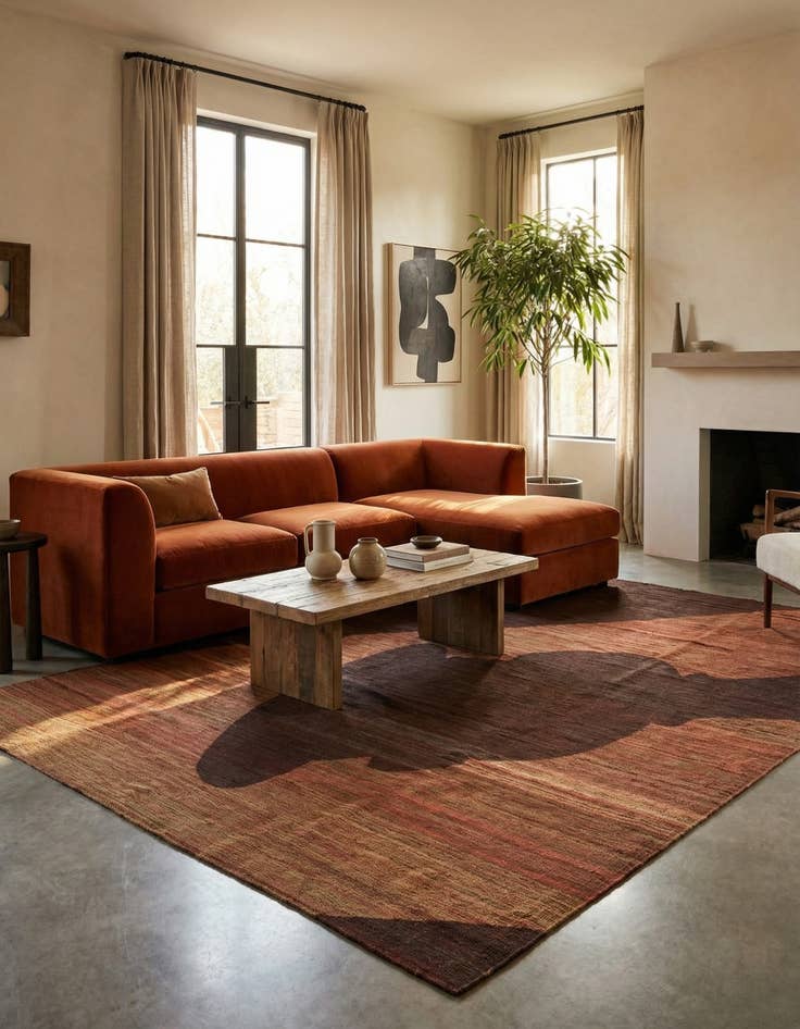 Detail image of 6' 3 x 9'  Hand Woven Kilim Modern Wool Rug