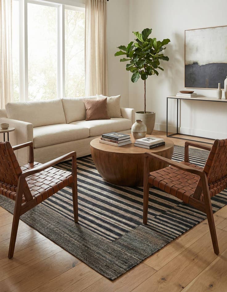 Detail image of 5' 4 x 6' 2  Hand Woven Kilim Modern Wool Rug