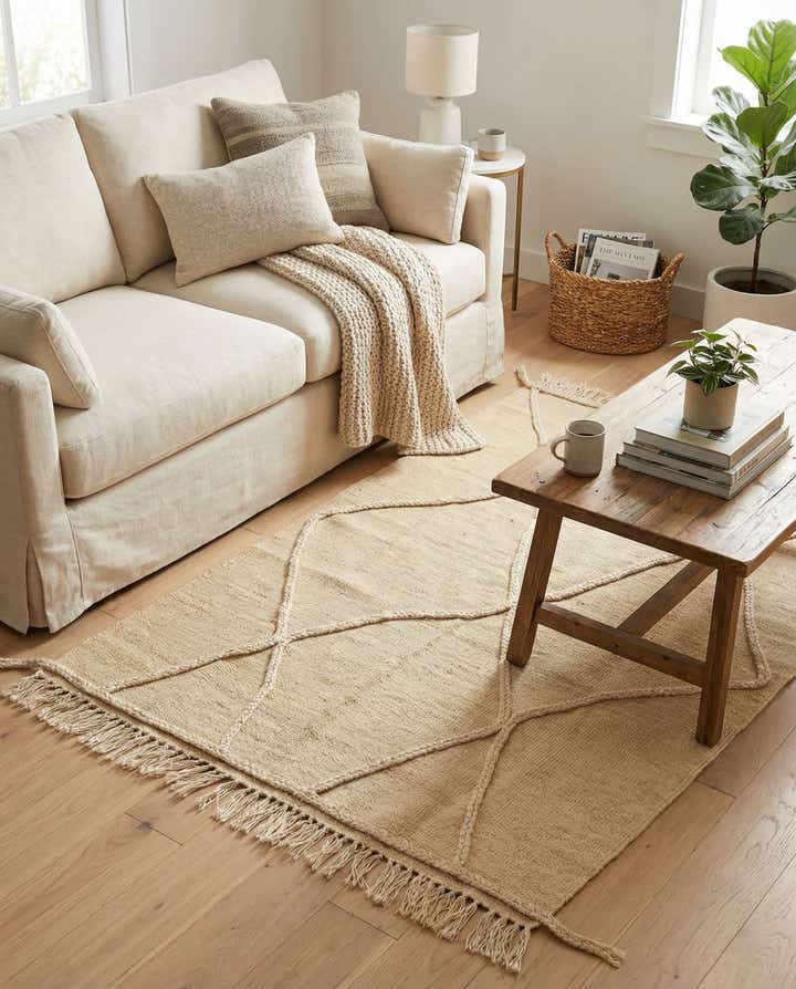 3' 5 x 4' 9 Hand Knotted Moroccan Wool Rug