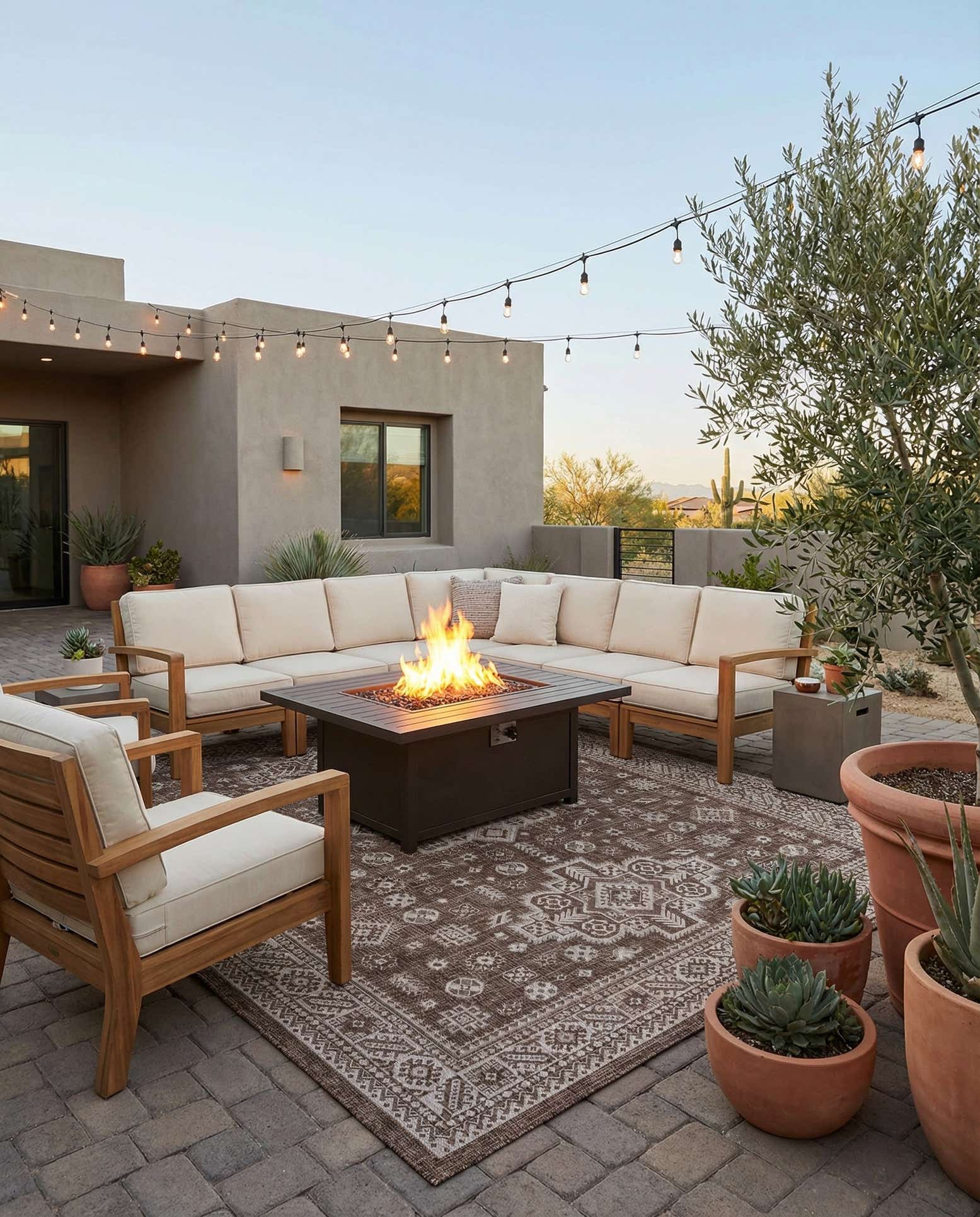 9' x 12' Easy-Clean Aztec Indoor / Outdoor Rug