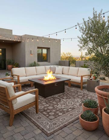 9' x 12' Easy-Clean Aztec Indoor / Outdoor Rug
