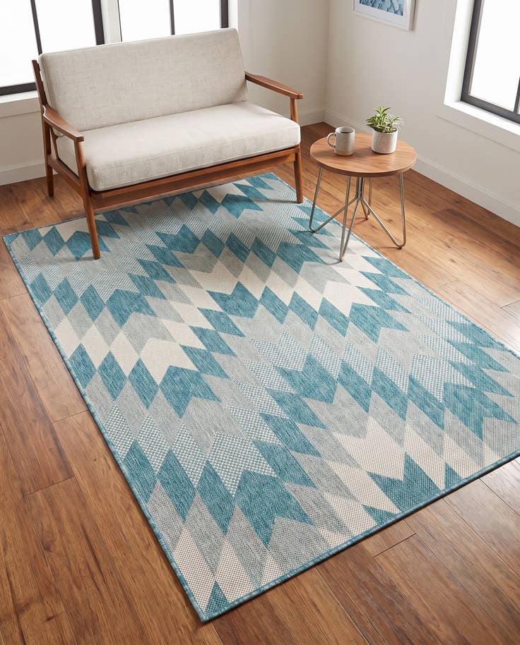 Detail image of 4' x 6' Easy-Clean Modern Indoor / Outdoor Rug