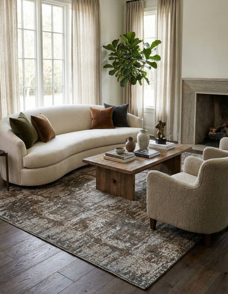 Detail image of 8' 6 x 12'  Hand Knotted Ultra Vintage Persian Wool Rug