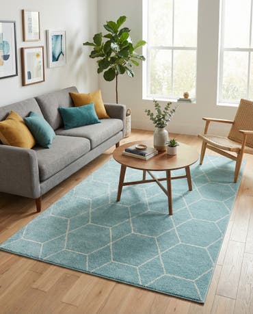  4' x 6' Lattice Frieze Rug