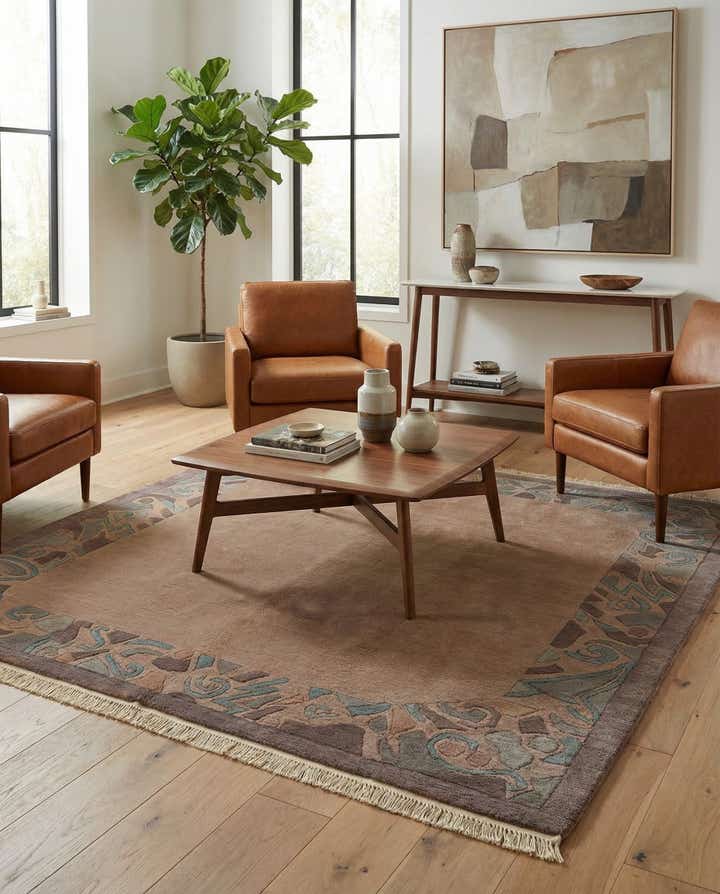 5' 1 x 5' 4 Hand Knotted Nepal Wool Square Rug