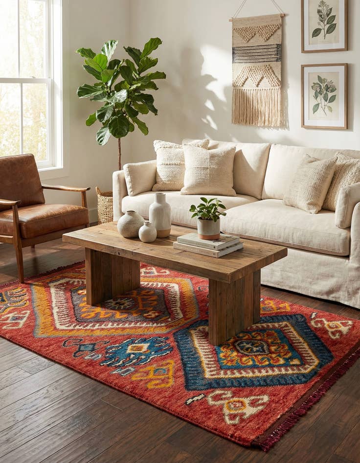 Detail image of 4' x 6' 5  Hand Knotted Darya Wool Rug