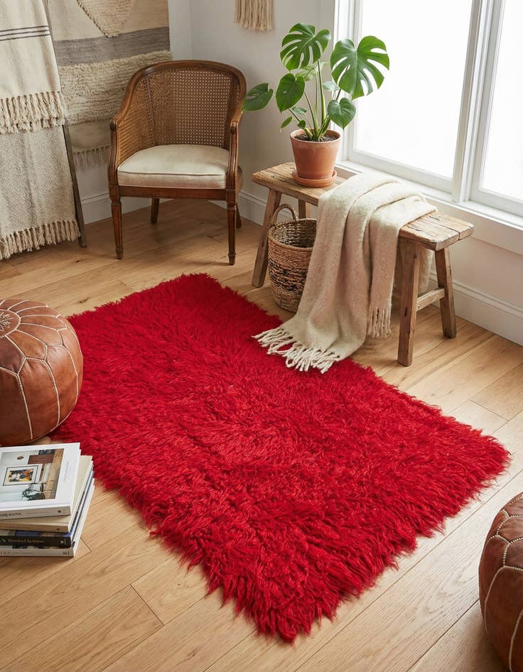 Detail image of 2' x 3' 10  Hand Knotted Moroccan Wool Rug