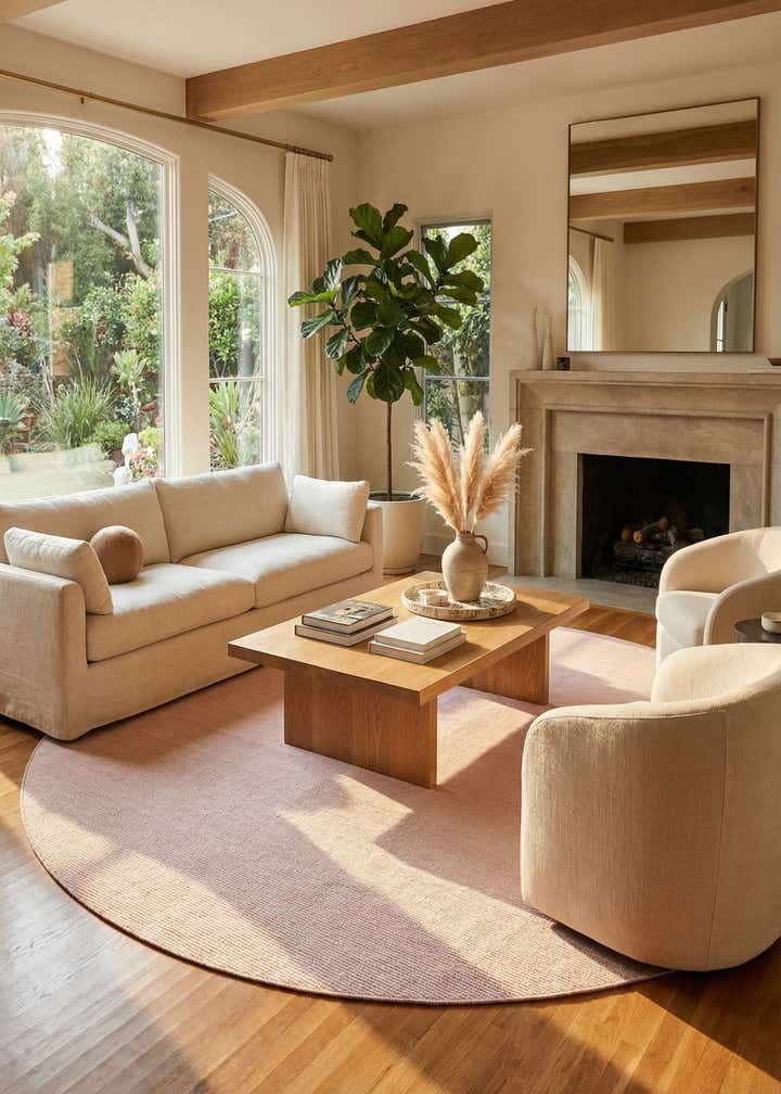 10' x 10' Easy-Clean Jill Zarin Palm Springs Indoor / Outdoor Round Rug