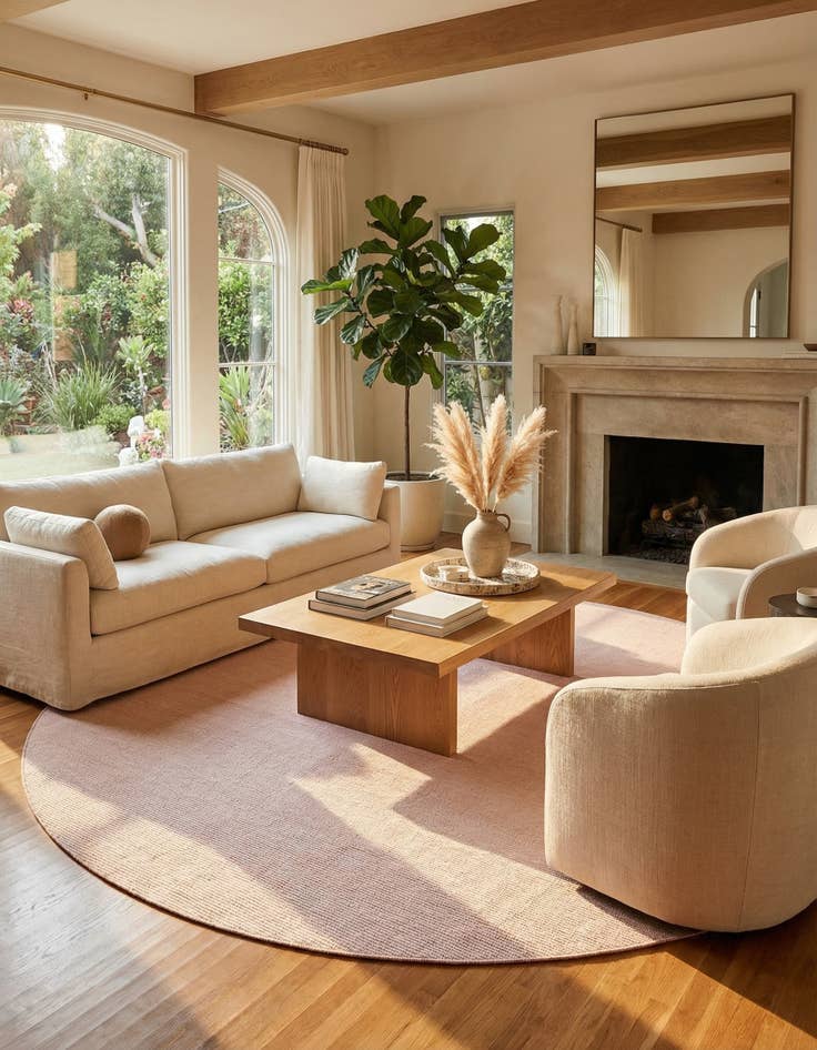 Detail image of 10' x 10' Easy-Clean Jill Zarin Palm Springs Indoor / Outdoor Round Rug