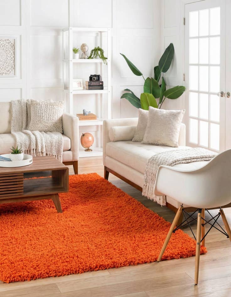 Detail image of  1' x 1' Solid Shag Sample Rug