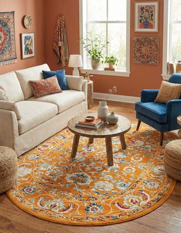 Orange Aurelia Oval Rug