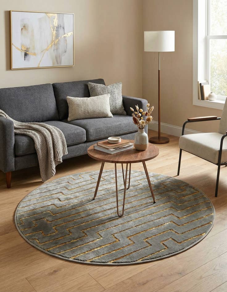 Detail image of  3' x 3' Vogue Geo Round Rug