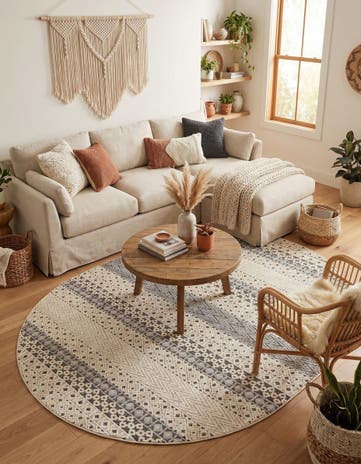 Sandy Beige Arlo Oval Rug