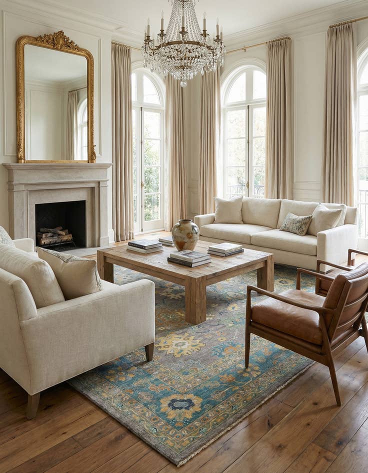 Detail image of 11' 8 x 14' 10  Hand Knotted Oushak Rug