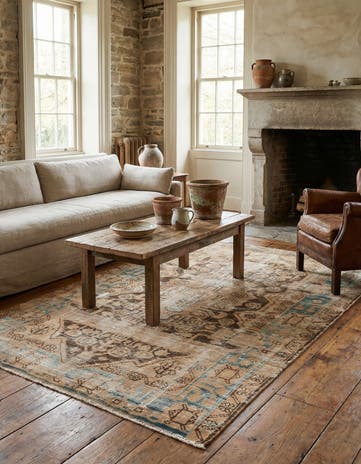 4' x 6' 8 Hand Knotted Ultra Vintage Persian Wool Rug